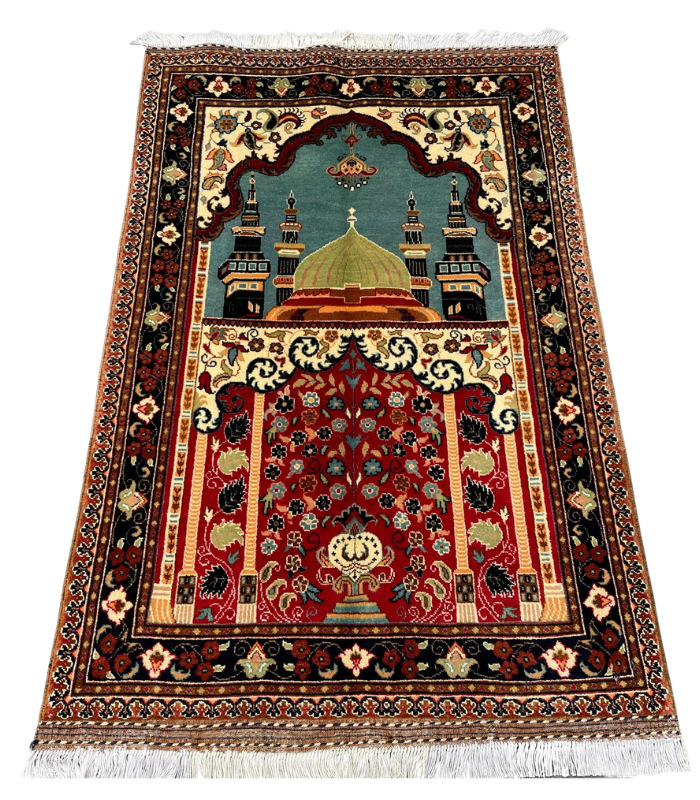Hand Made Fine Quality Prayer Mat Rug (124 × 81 cm)