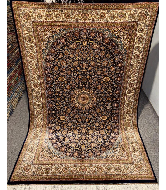 Persian Machine Made Floral Carpet (5’ x 7’)