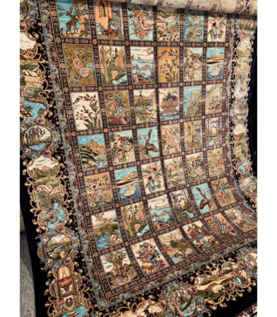 Persian Machine made Bakhtiari Carpet, Size 5’x7’