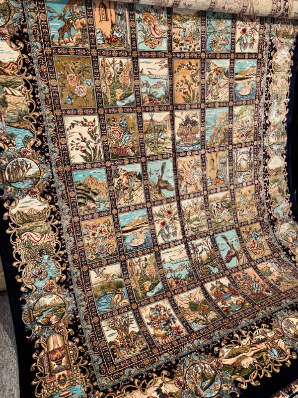 Persian Machine made Bakhtiari Carpet, Size 5’x7’