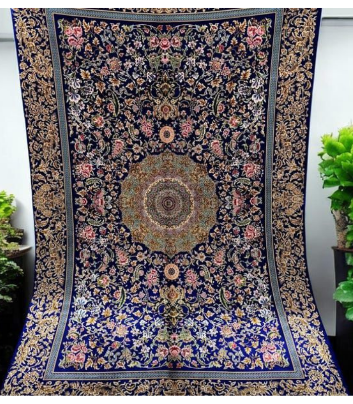 Persian Machine made Floral Carpet, Size 5’x7’