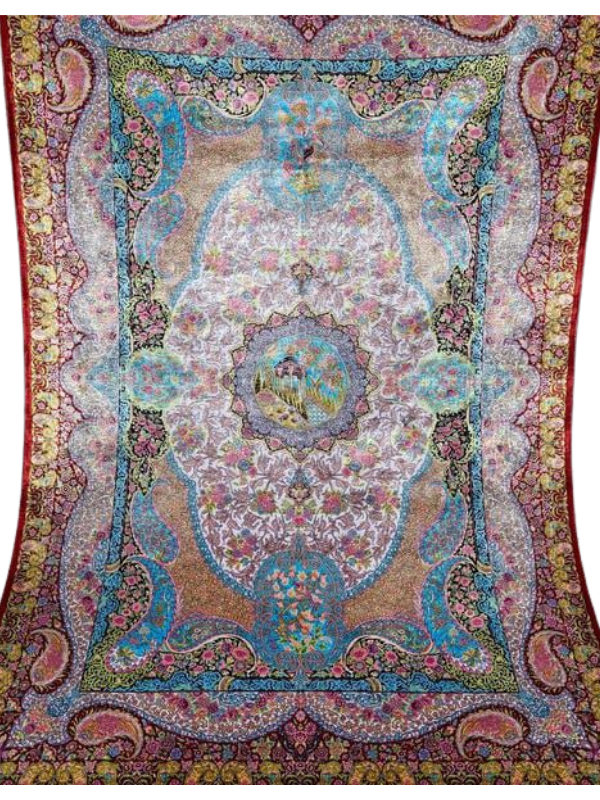 Persian Machine made Qum Carpet, Size 5’x7’