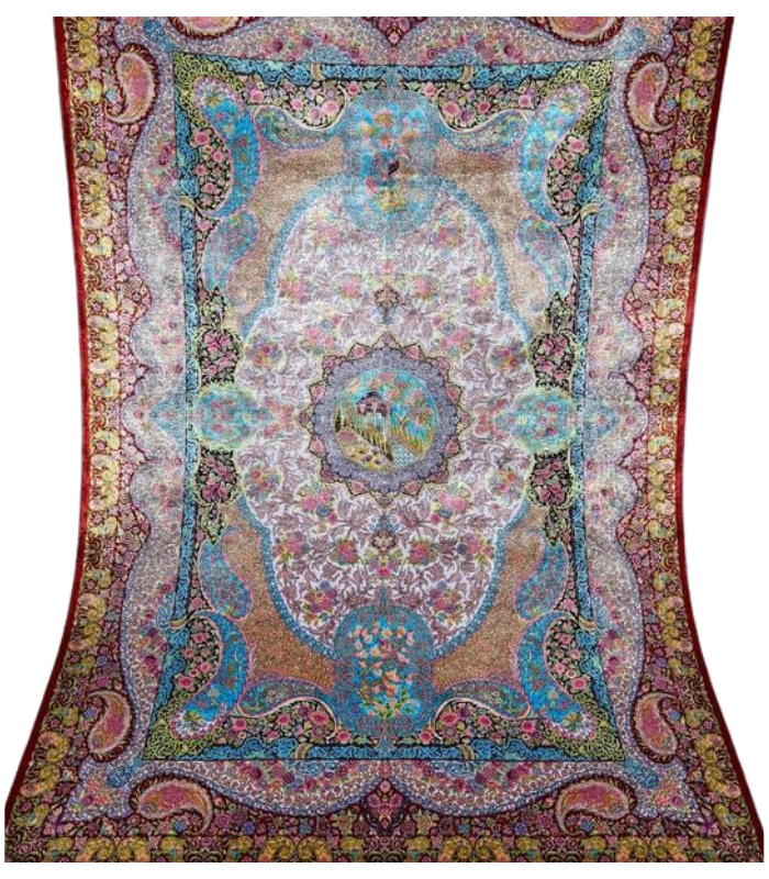 Persian Machine made Qum Carpet, Size 5’x7’
